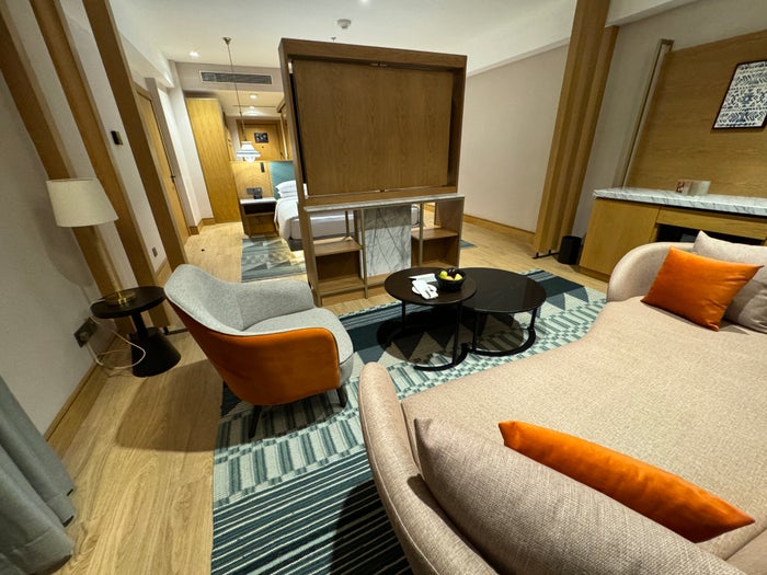 Hyatt Regency Nairobi king bed deluxe seating from window
