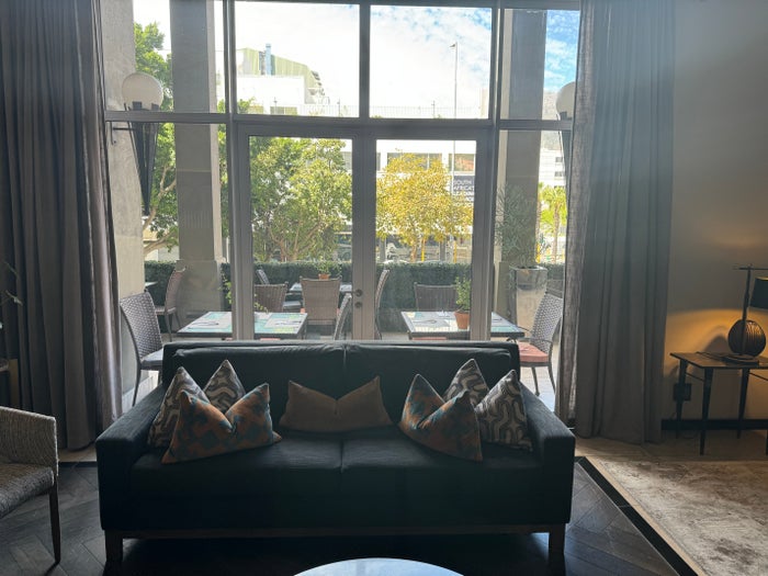 A seating area in the lobby at the Hyatt Regency Cape Town