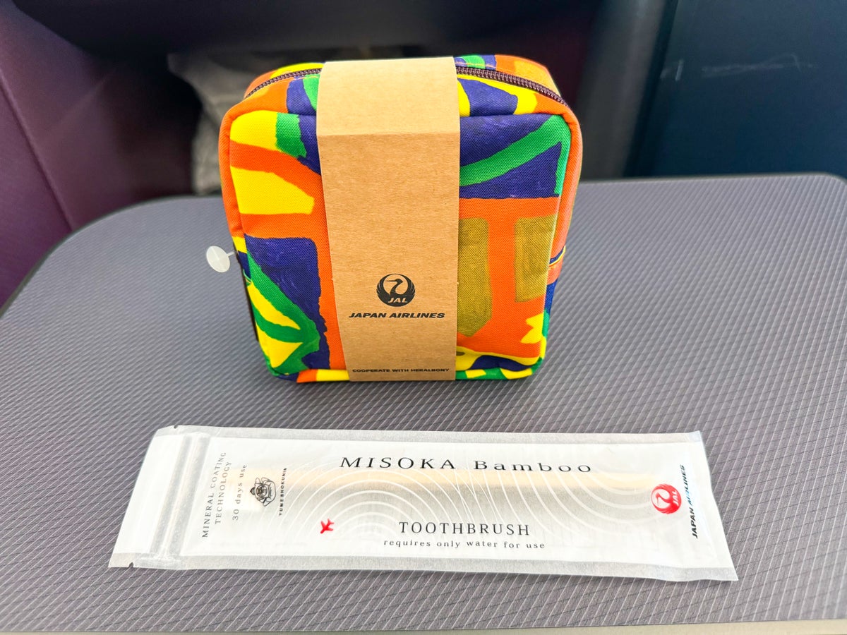 Japan Airlines A350 1000 business amenity kit toothbrush