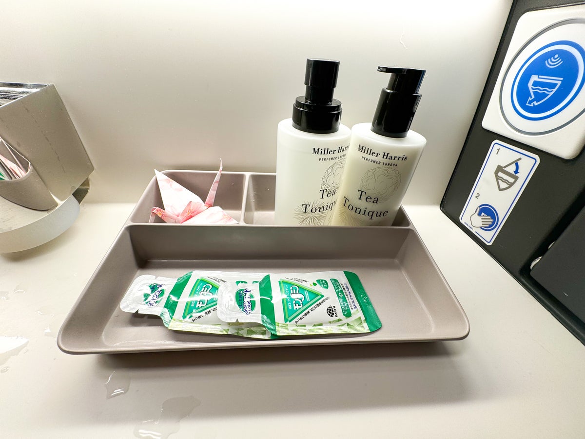 Japan Airlines A350 1000 business bathroom amenities