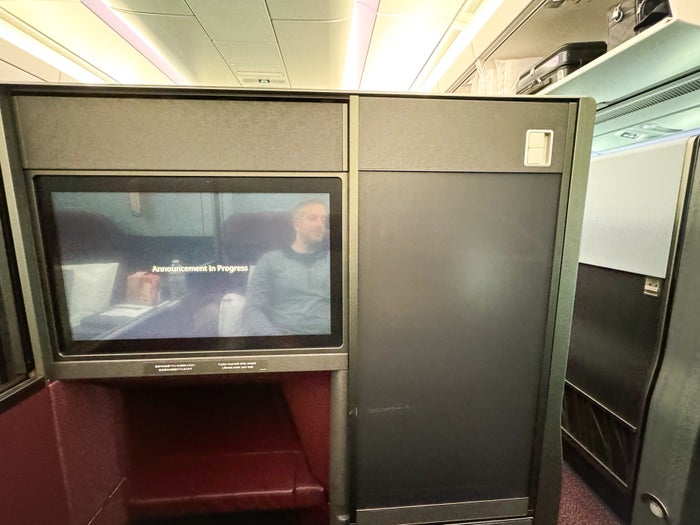 Japan Airlines A350 1000 business closet closed Japan Airlines A350 1000 business closet closed