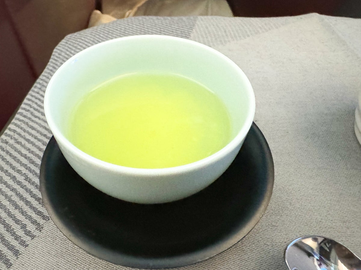 Japan Airlines A350 1000 business green tea