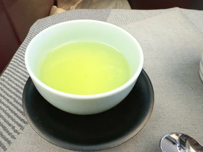 Japan Airlines A350 1000 business green tea Japan Airlines A350 1000 business green tea