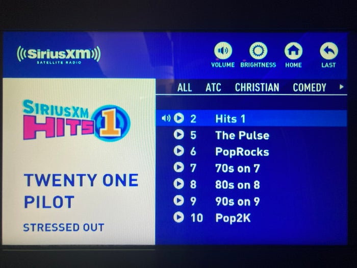 JetBlue Mint A321 entertainment screen SiriusXM