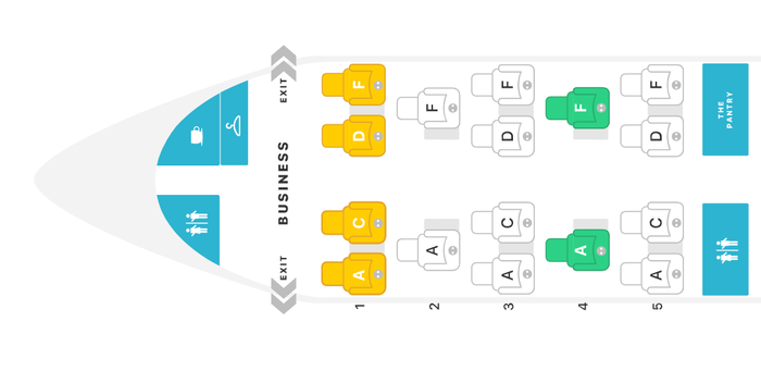 JetBlue Mint A321 seat layout