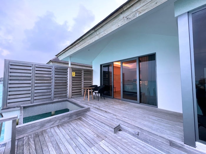 Le Meridien Maldives overwater villa deck Le Meridien Maldives overwater villa deck