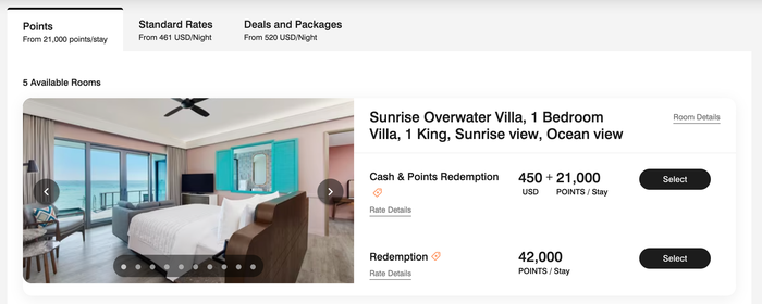 Le Meridien Maldives price in points Le Meridien Maldives price in points