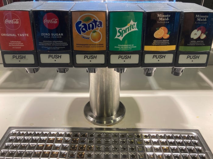 Lufhansa business lounge soda machine Lufhansa business lounge soda machine
