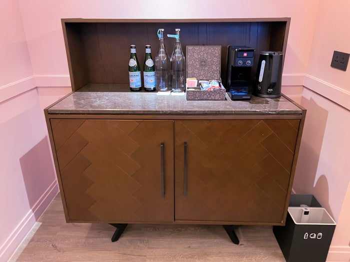 Mini bar and coffee maker at Le Meridien Maldives Mini bar and coffee maker at Le Meridien Maldives