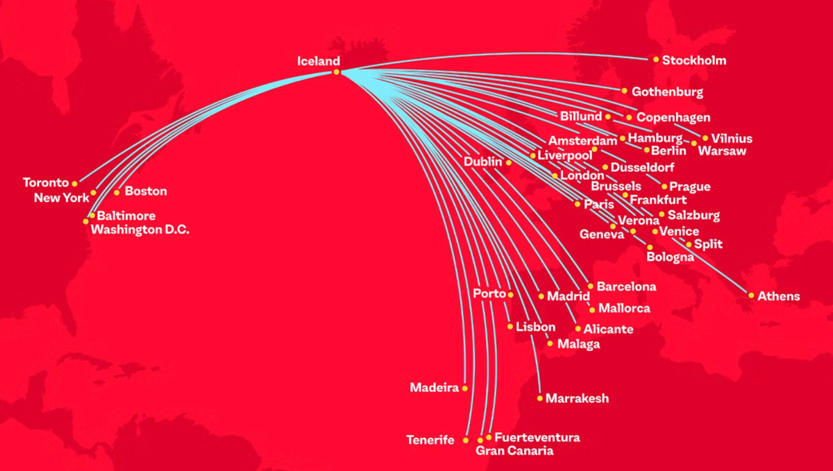 PLAY Airlines route map