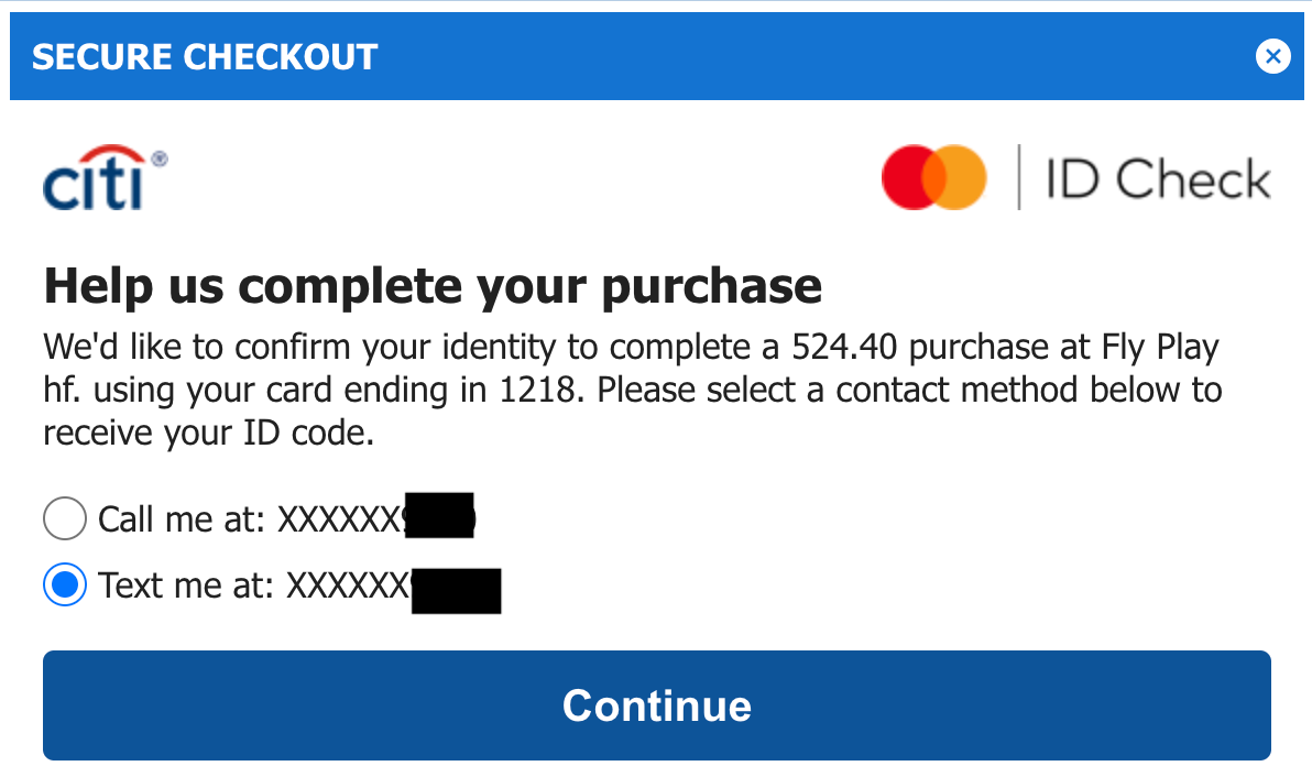 Play Iceland confirmation code during payment