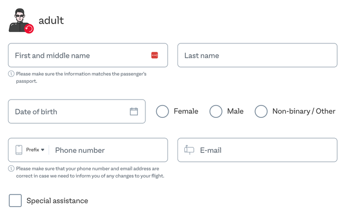 Play Iceland passenger information with nonbinary option Play Iceland passenger information with nonbinary option