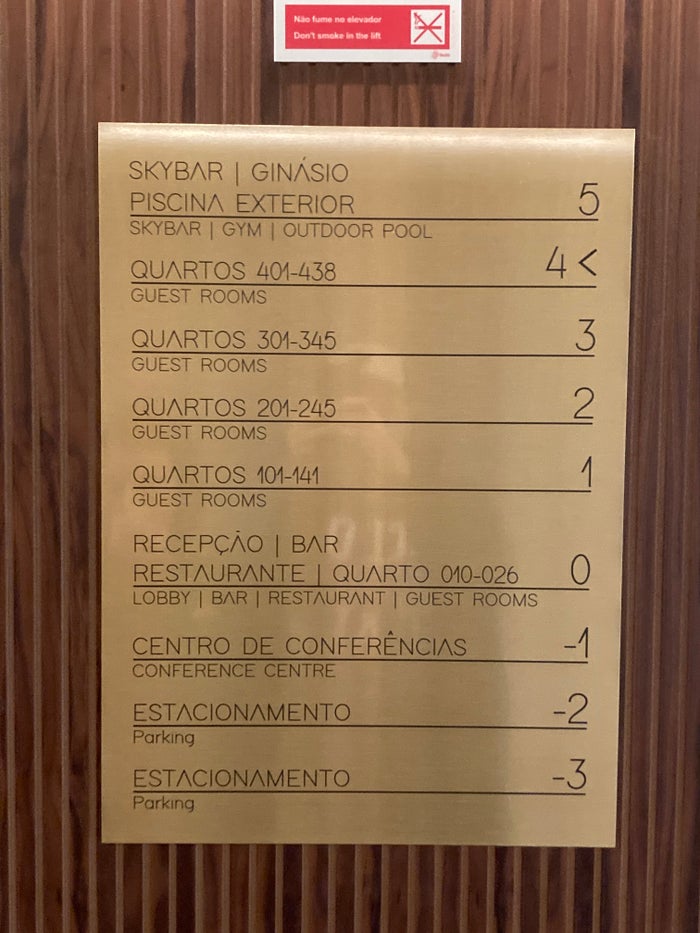 Renaissance Porto Lapa Hotel floor signage Renaissance Porto Lapa Hotel floor signage