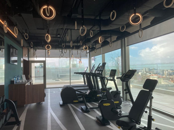 Renaissance Porto Lapa Hotel gym bikes and ring lights Renaissance Porto Lapa Hotel gym bikes and ring lights