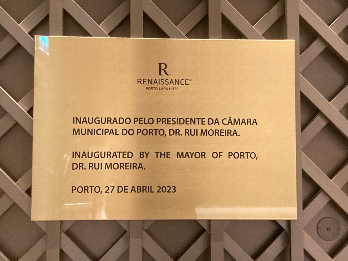 Renaissance Porto Lapa Hotel inauguration sign