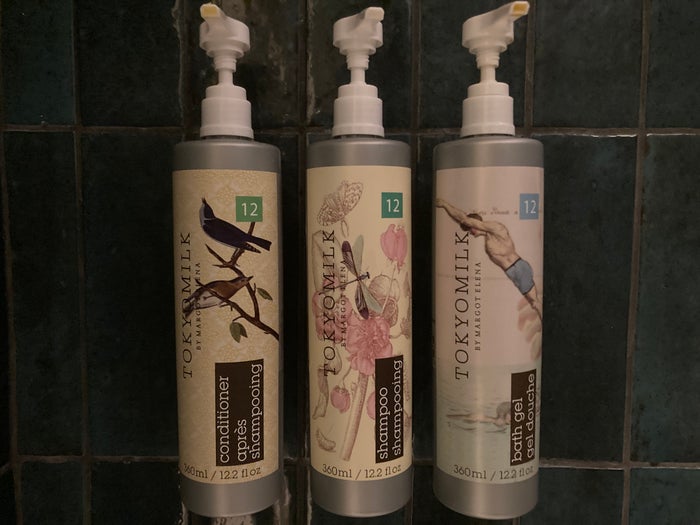 Renaissance Porto Lapa Hotel master bathroom toiletries in shower Renaissance Porto Lapa Hotel master bathroom toiletries in shower
