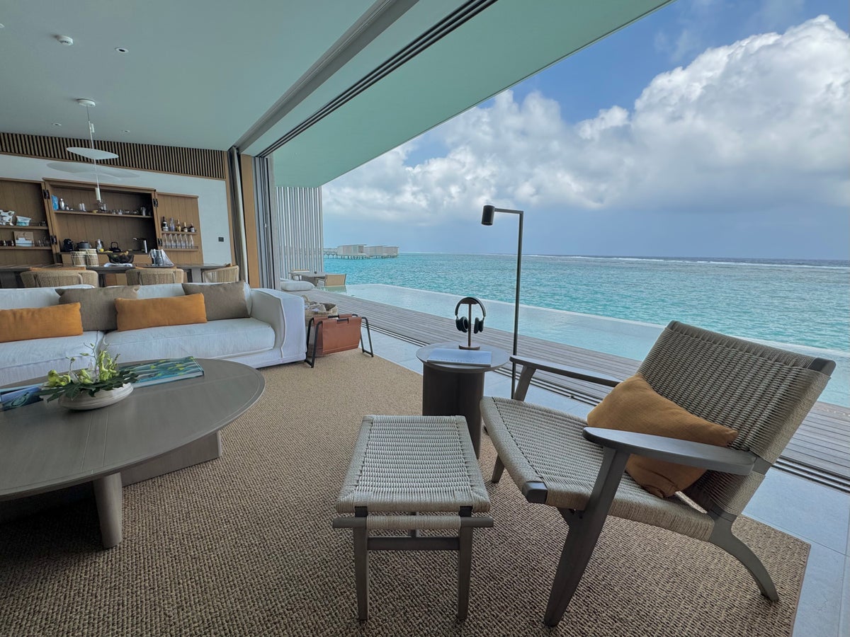 Ritz Carlton Fari Islands 2 bed overwater villa living room