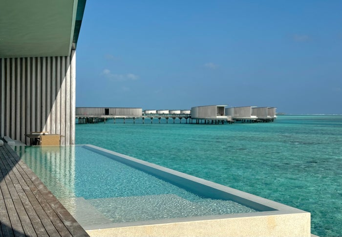 Ritz Carlton Fari Islands 2 bed overwater villa pool by day Ritz Carlton Fari Islands 2 bed overwater villa pool by day