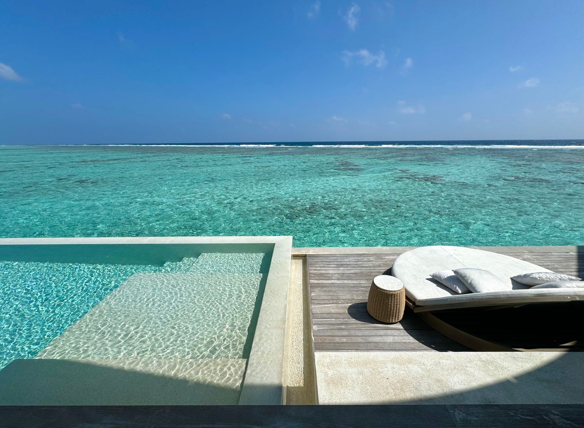 Ritz Carlton Fari Islands 2 bed overwater villa pool by day 