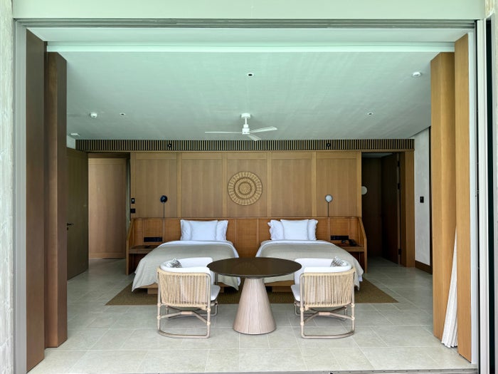 Ritz Carlton Fari Islands 2 bed overwater villa second bedroom from outside Ritz Carlton Fari Islands 2 bed overwater villa second bedroom from outside