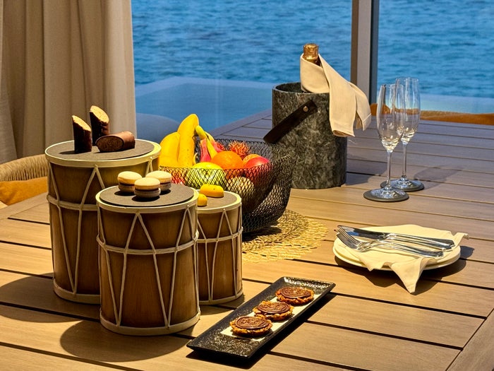Ritz Carlton Fari Islands 2 bed overwater villa welcome amenity Ritz Carlton Fari Islands 2 bed overwater villa welcome amenity