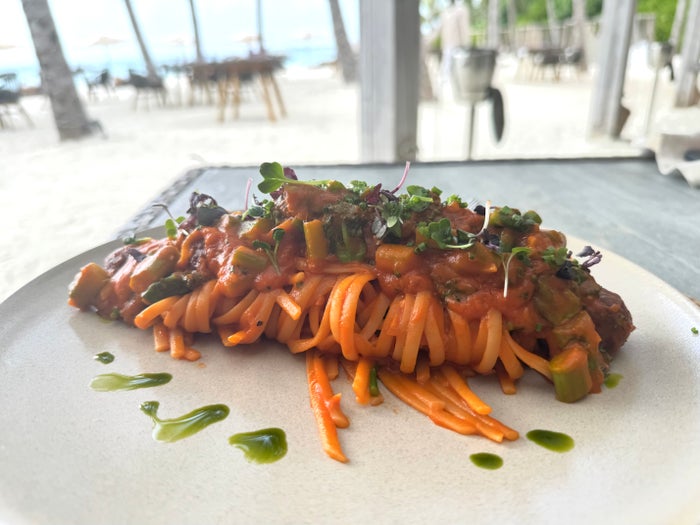 Ritz Carlton Fari Islands FnB Beach Shack pasta Ritz Carlton Fari Islands FnB Beach Shack pasta