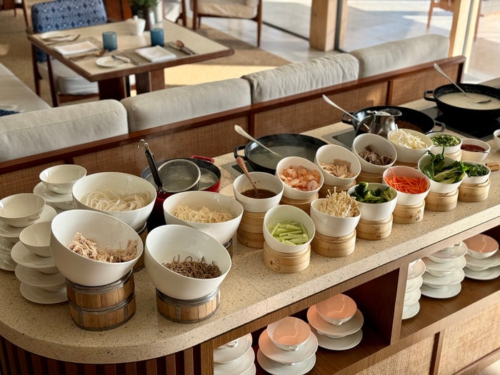 Ritz Carlton Fari Islands FnB La Locanda breakfast chef station Ritz Carlton Fari Islands FnB La Locanda breakfast chef station