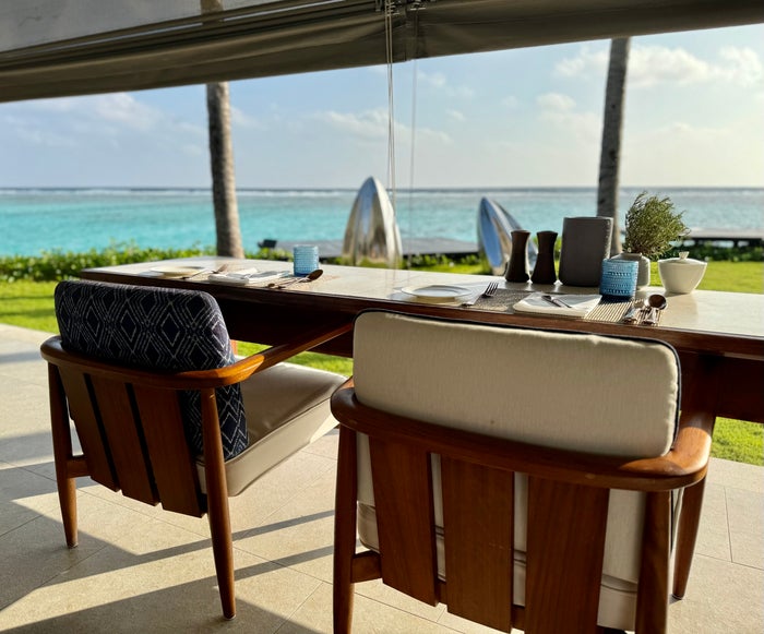 Ritz Carlton Fari Islands FnB La Locanda breakfast view Ritz Carlton Fari Islands FnB La Locanda breakfast view