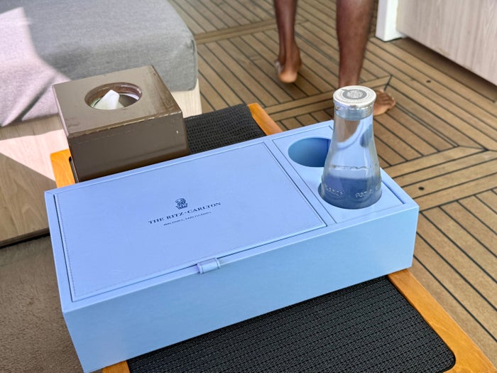 Ritz Carlton Fari Islands boat welcome amenity Ritz Carlton Fari Islands boat welcome amenity