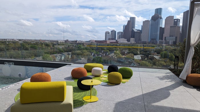 Thompson Houston pool skyline and seating Thompson Houston pool skyline and seating
