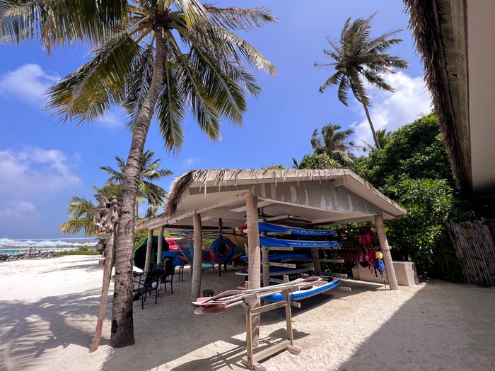 Water activities hut on the beach Water activities hut on the beach