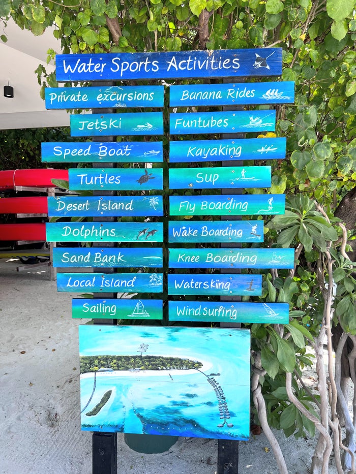 Water sports activities sign Water sports activities sign