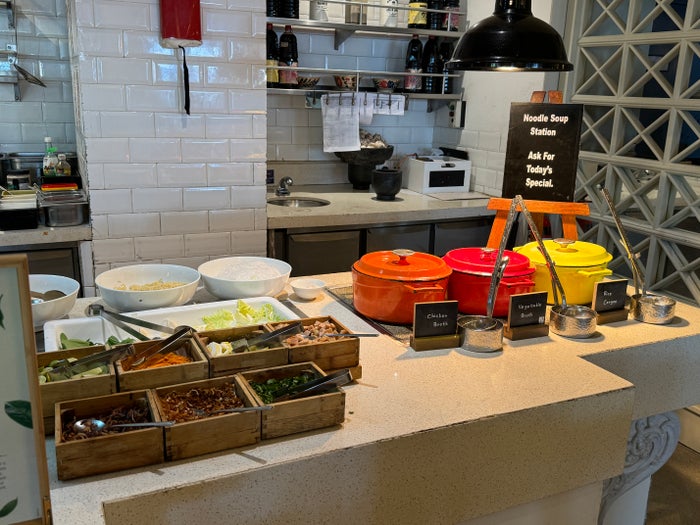 Weligama Bay Marriott Weligama Kitchen breakfast noodle soup
