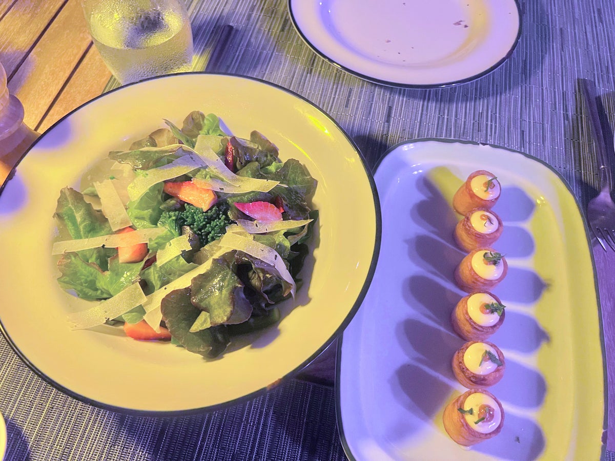 salad and apptizer at Riviera Tapas and Bar