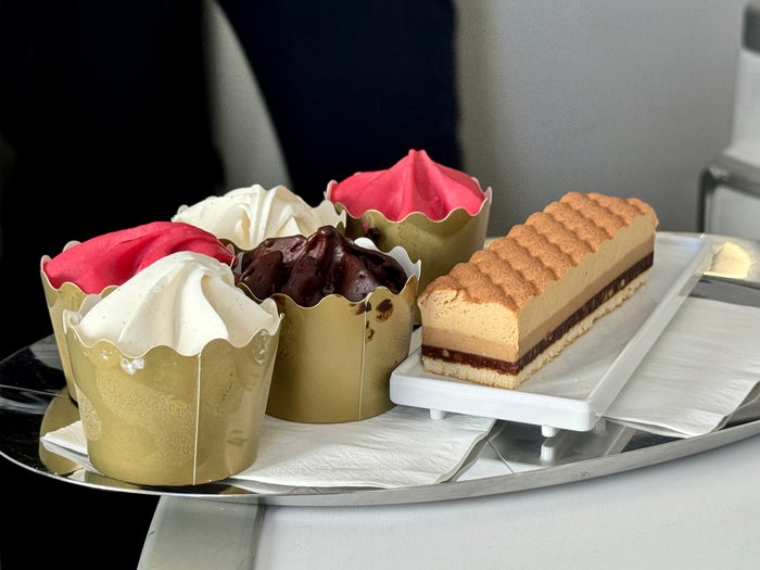 Air France Business Class Airbus A350 FnB dessert selection Air France Business Class Airbus A350 FnB dessert selection