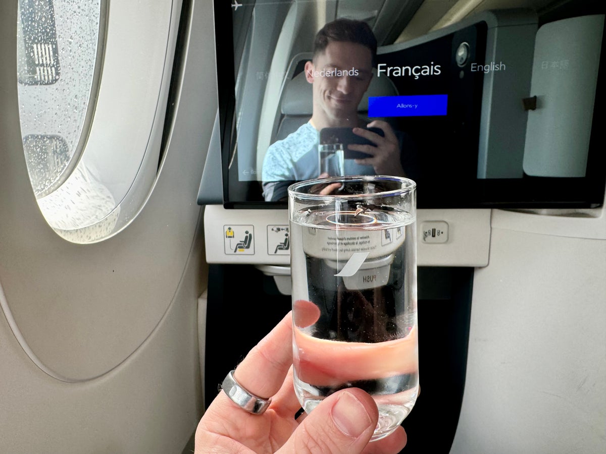 Air France Business Class Airbus A350 FnB welcome drink