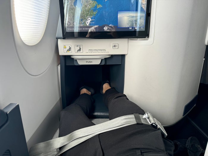 Air France Business Class Airbus A350 seat footwell Air France Business Class Airbus A350 seat footwell