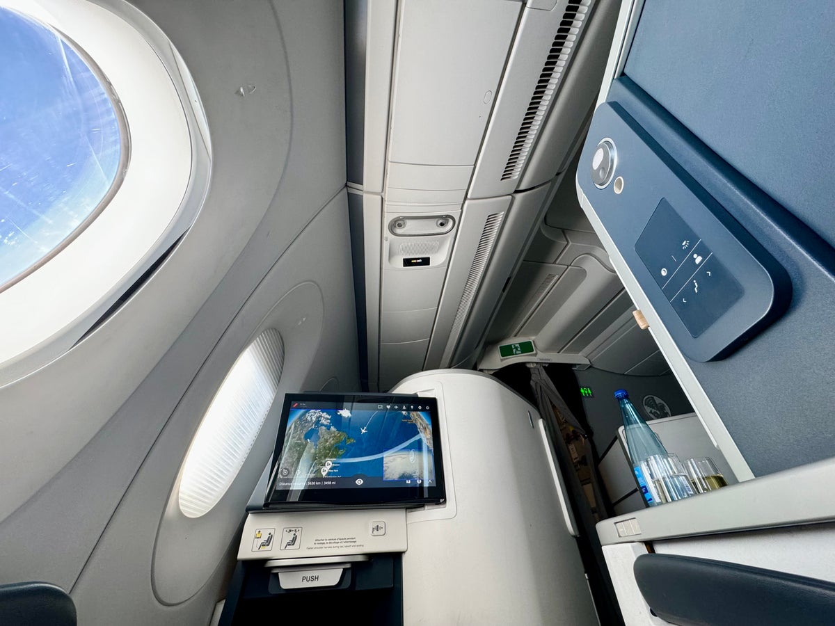 Air France Business Class Airbus A350 seat from lie flat