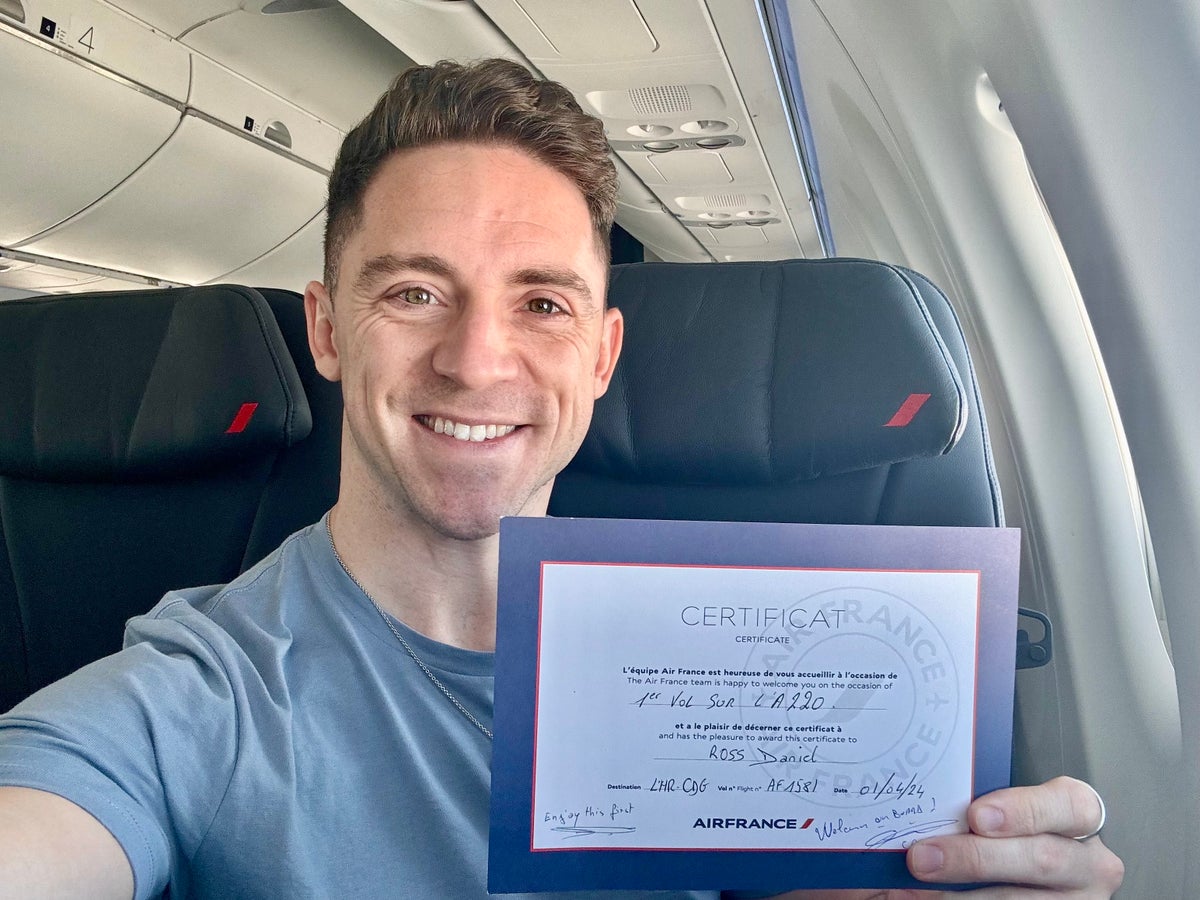 Air France Business Class certificate