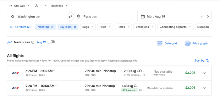 Air France Business Google Flights Fare Air France Business Google Flights Fare