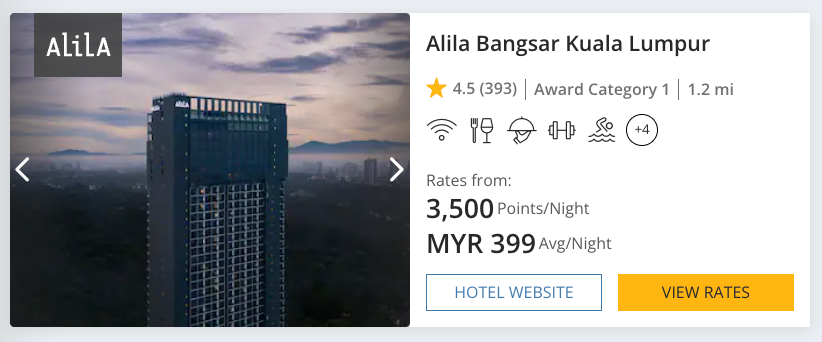 Alila Bangsar Kuala Lumpur Cash vs. Points price