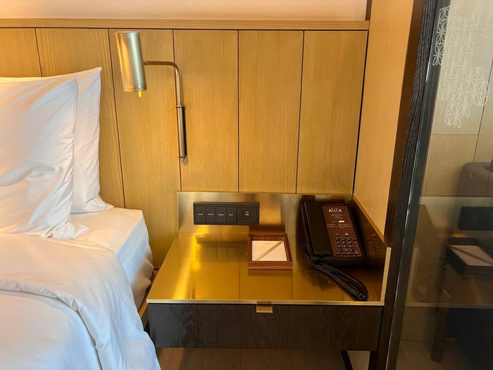 Alila Bangsar Kuala Lumpur room nightstand with room phone Alila Bangsar Kuala Lumpur room nightstand with room phone