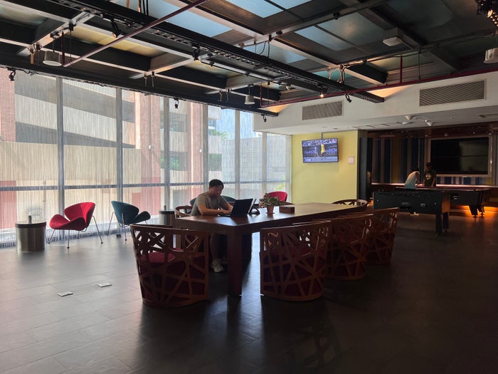 Aloft Bangkok Sukhumvit 11 lobby central table Aloft Bangkok Sukhumvit 11 lobby central table