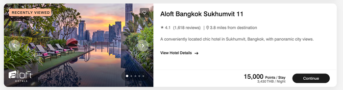 Aloft Bangkok Sukhumvit 11 points cost Aloft Bangkok Sukhumvit 11 points cost