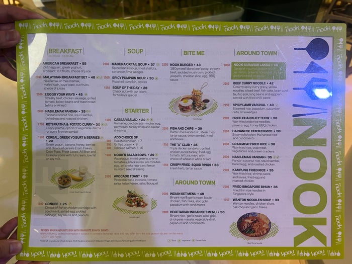 Aloft Kuala Lumpur Sentral Nook dinner menu Aloft Kuala Lumpur Sentral Nook dinner menu