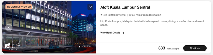 Aloft Kuala Lumpur Sentral cash price Aloft Kuala Lumpur Sentral cash price