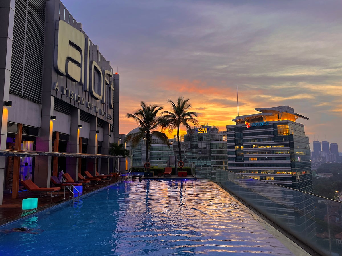 Aloft Kuala Lumpur Sentral pool sunset