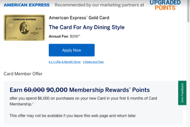 Amex Gold Elevated 2024 06 04