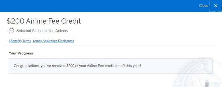 Amex Platinum Airline Fee Credit