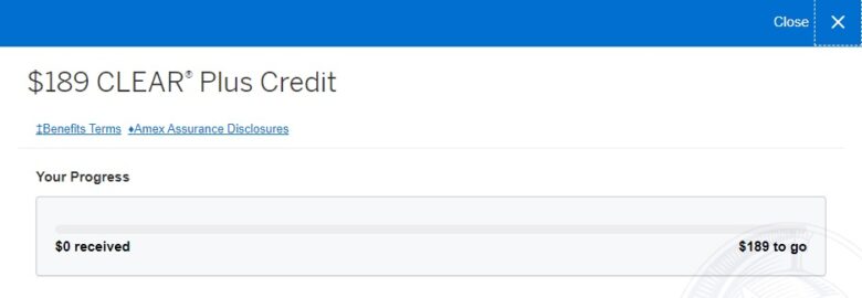 Amex Platinum Card CLEAR Plus Credit Tracker